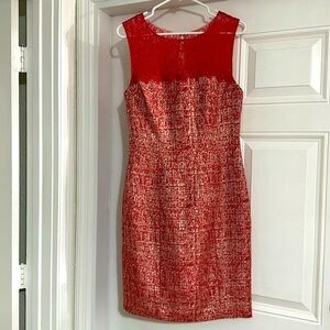 Kay Unger keyhole lace and tweed dress size 8